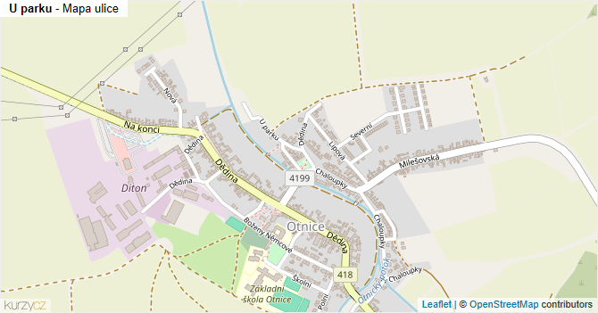 U parku - mapa ulice