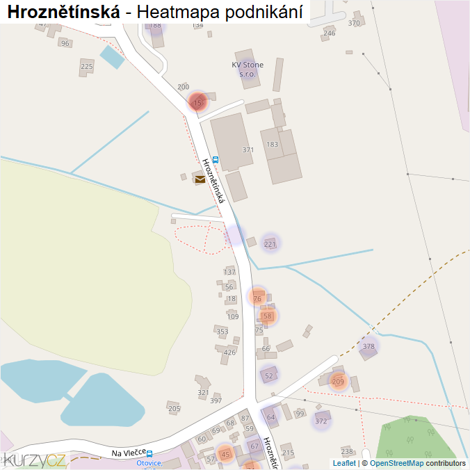 Mapa Hroznětínská - Firmy v ulici.