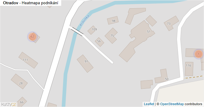 Otradov - mapa podnikání