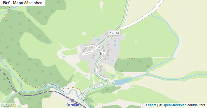 Brť - mapa části obce