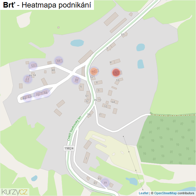 Mapa Brť - Firmy v části obce.