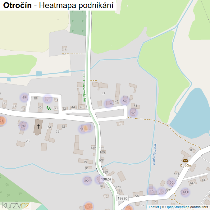 Mapa Otročín - Firmy v části obce.