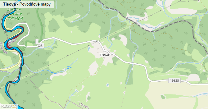 Tisová - záplavové mapy stoleté vody