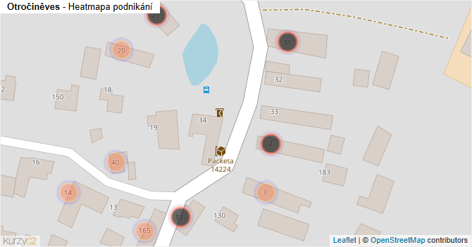 Otročiněves - mapa podnikání