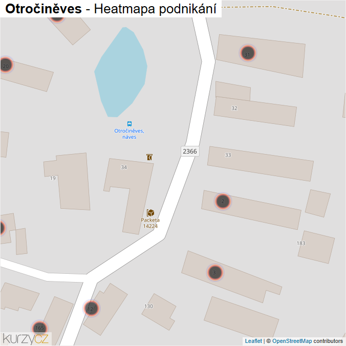 Mapa Otročiněves - Firmy v obci.