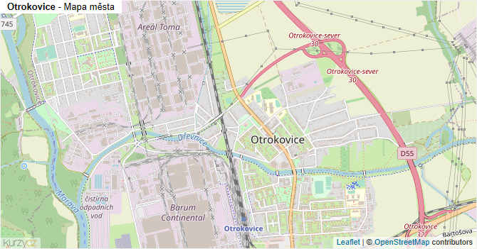 Otrokovice - mapa města