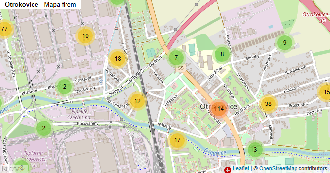 Otrokovice - mapa firem