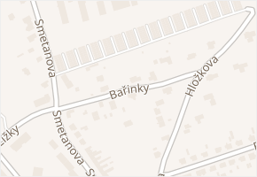 Bařinky v obci Otrokovice - mapa ulice