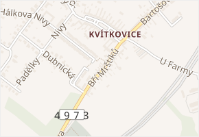 Bří Mrštíků v obci Otrokovice - mapa ulice
