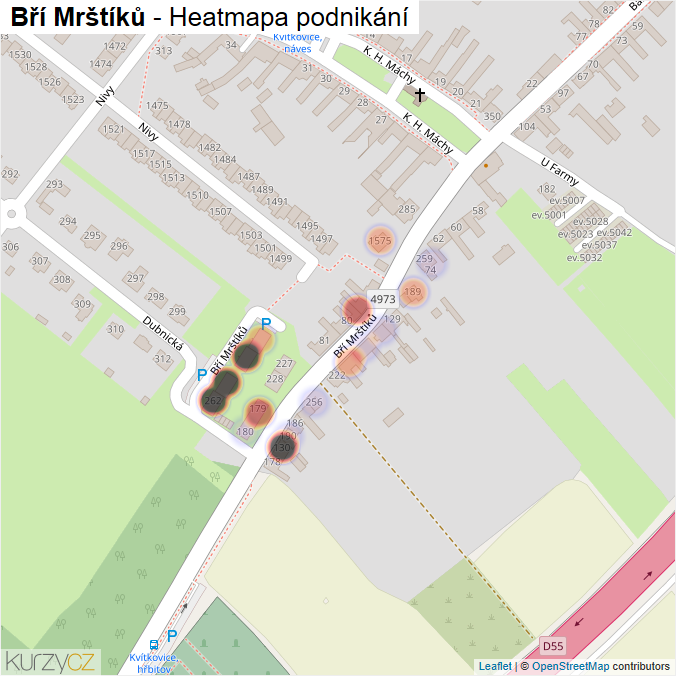 Mapa Bří Mrštíků - Firmy v ulici.
