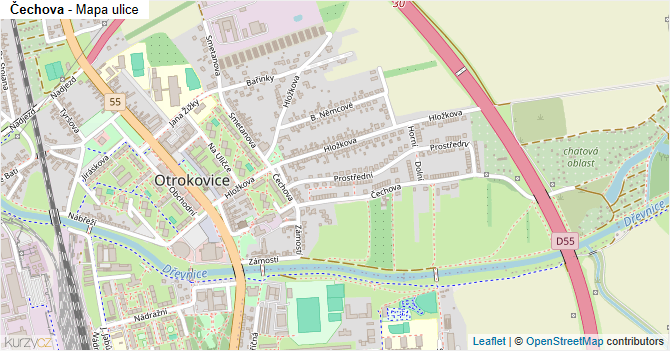 Čechova - mapa ulice