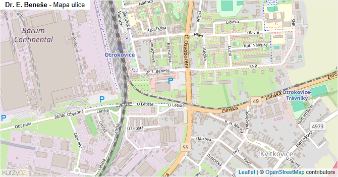 Dr. E. Beneše - mapa ulice