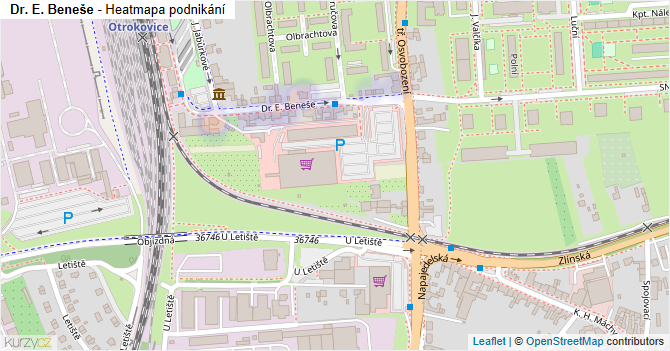 Dr. E. Beneše - mapa podnikání
