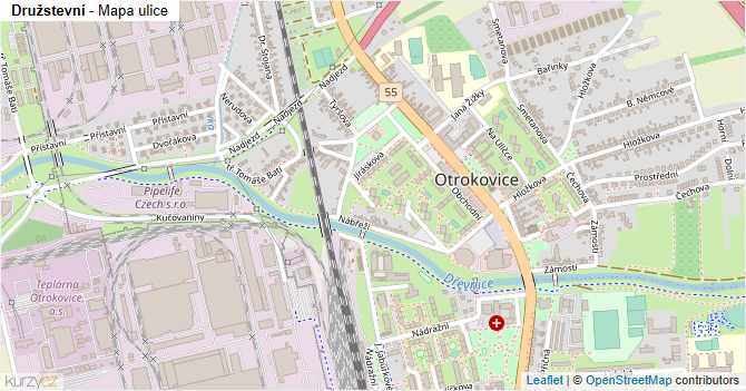 Družstevní - mapa ulice