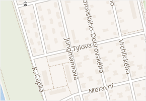 Jungmannova v obci Otrokovice - mapa ulice