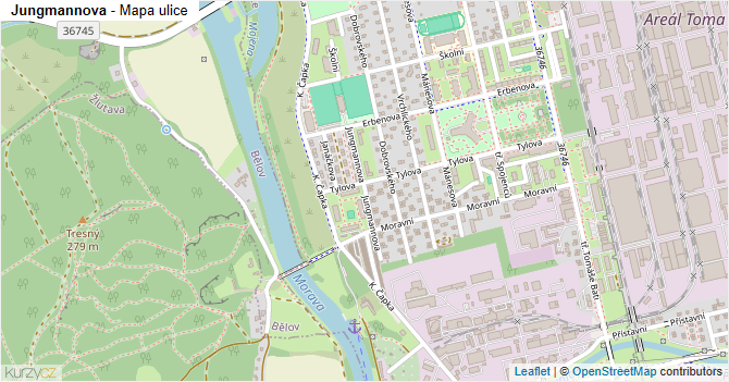 Jungmannova - mapa ulice