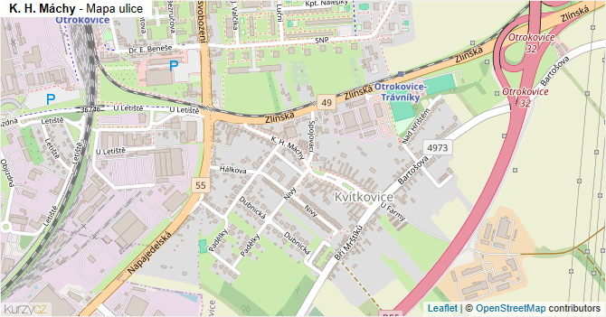 K. H. Máchy - mapa ulice