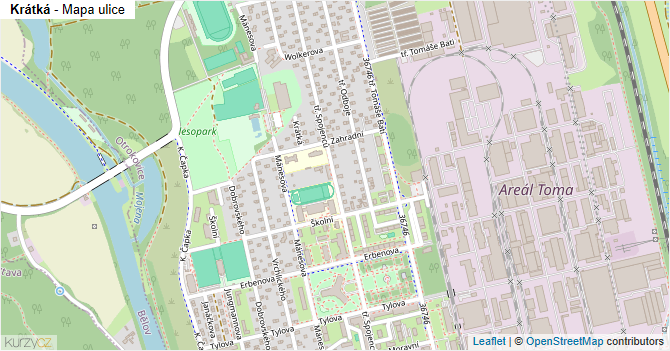 Krátká - mapa ulice