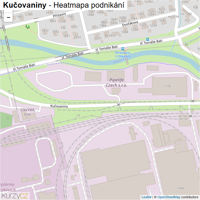Mapa Kučovaniny - Firmy v ulici.