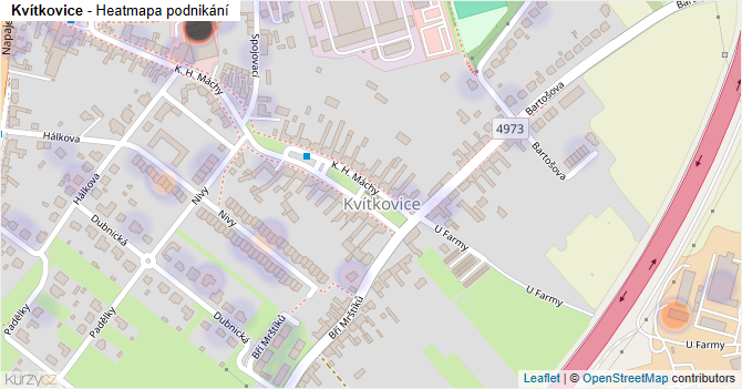 Kvítkovice - mapa podnikání