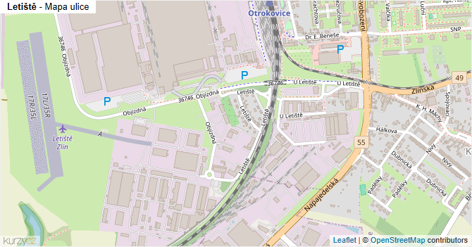 Letiště - mapa ulice
