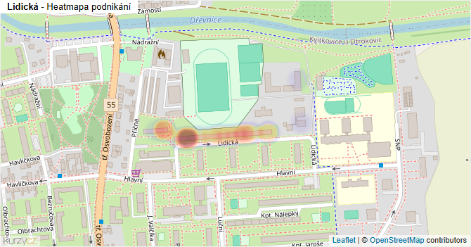 Lidická - mapa podnikání