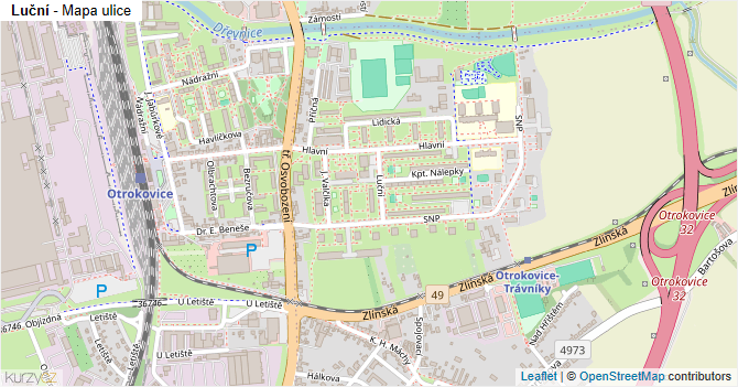 Luční - mapa ulice