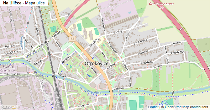 Na Uličce - mapa ulice