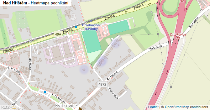 Nad Hřištěm - mapa podnikání