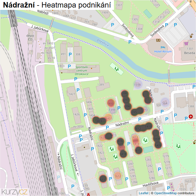 Mapa Nádražní - Firmy v ulici.