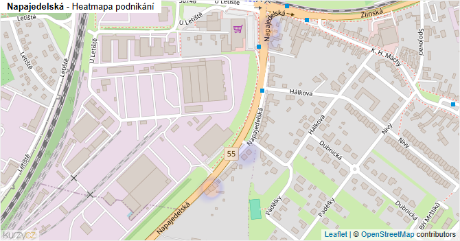 Napajedelská - mapa podnikání