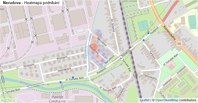Nerudova - mapa podnikání