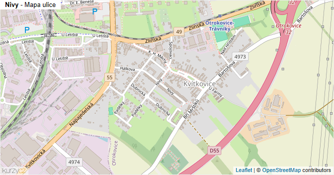 Nivy - mapa ulice