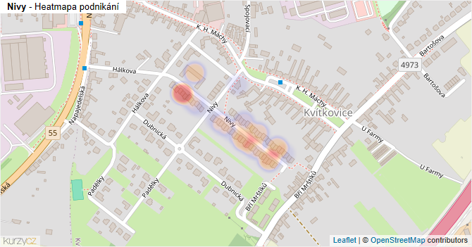 Nivy - mapa podnikání