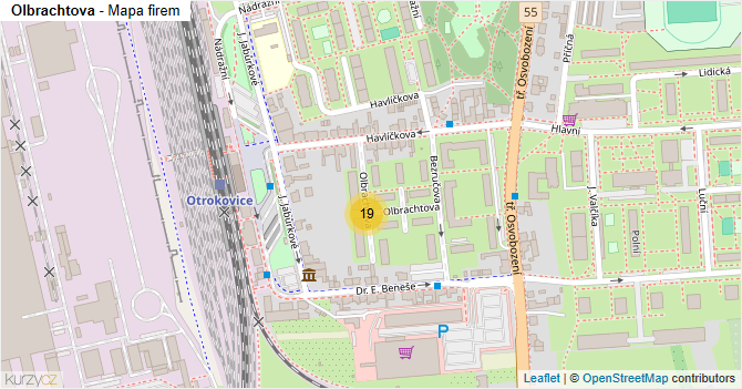 Olbrachtova - mapa firem