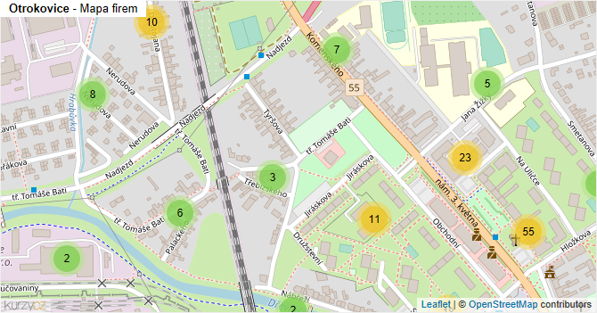 Otrokovice - mapa firem