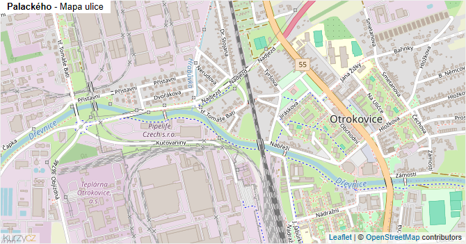 Palackého - mapa ulice