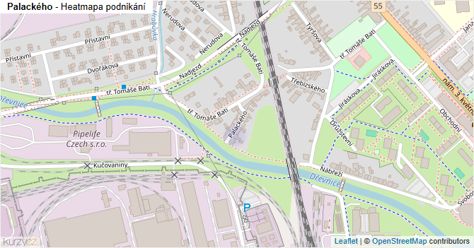 Palackého - mapa podnikání