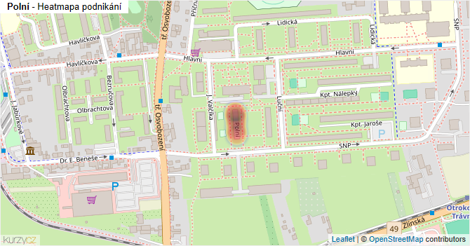 Polní - mapa podnikání