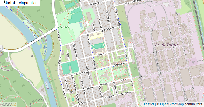 Školní - mapa ulice