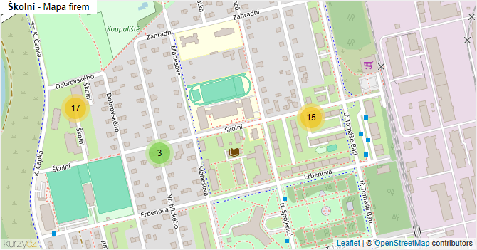 Školní - mapa firem
