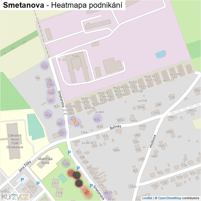 Mapa Smetanova - Firmy v ulici.