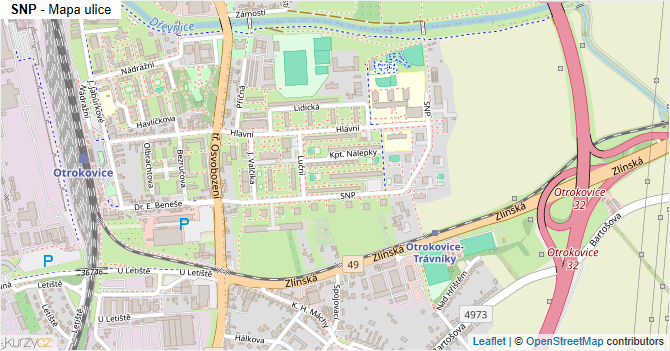 SNP - mapa ulice