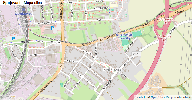 Spojovací - mapa ulice