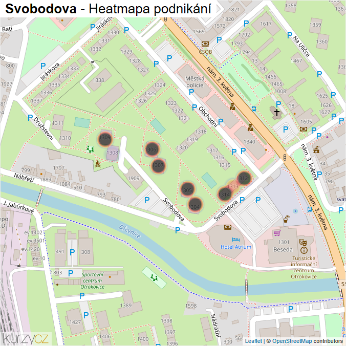 Mapa Svobodova - Firmy v ulici.