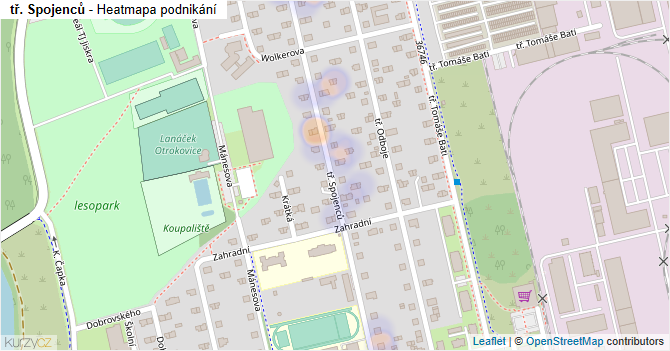 tř. Spojenců - mapa podnikání