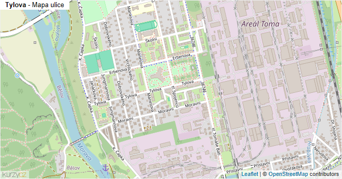 Tylova - mapa ulice