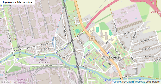 Tyršova - mapa ulice
