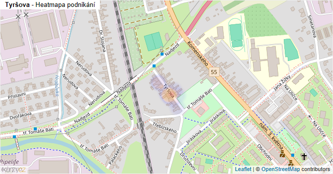 Tyršova - mapa podnikání