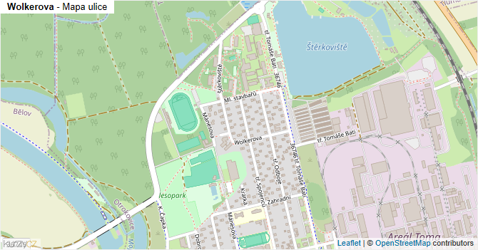 Wolkerova - mapa ulice